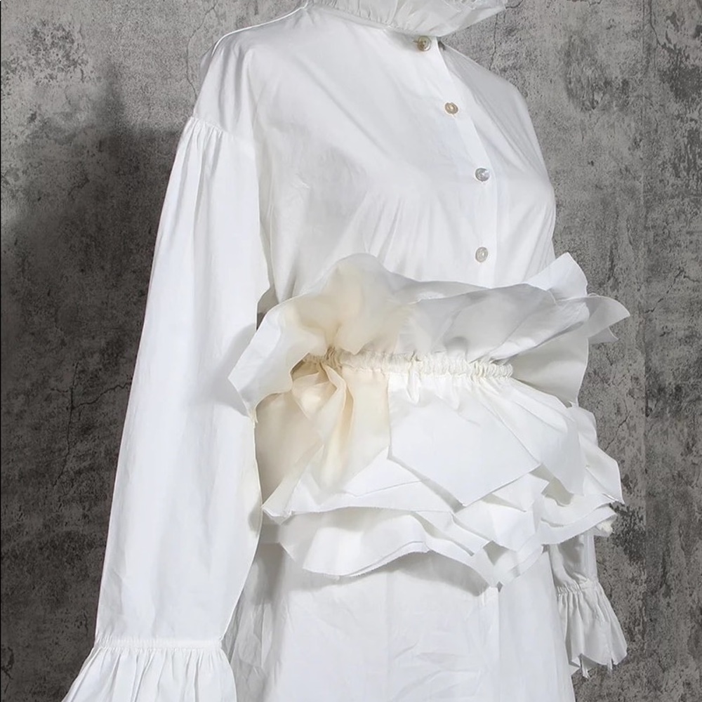MARGO RUFFLED COTTON POPLIN BLOUSE